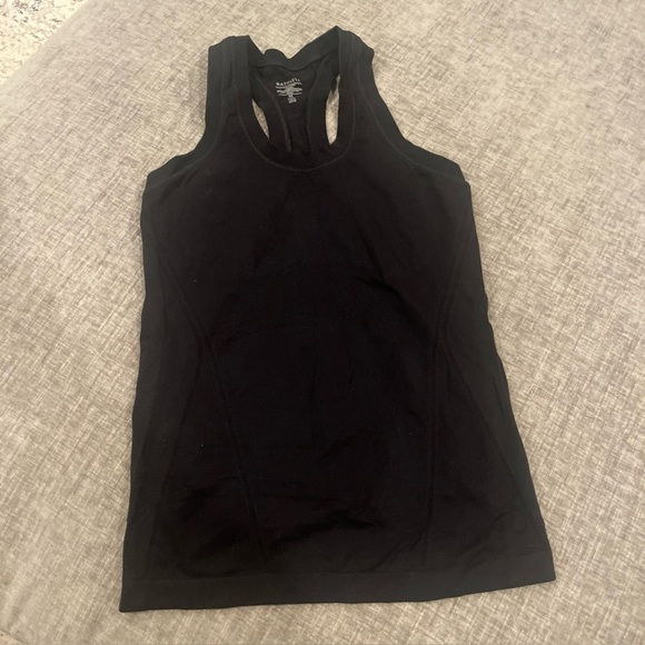 Athleta Speedlight Seamless Racerback Tank Top Women's Sz XS Black Ruching - Picture 1 of 6